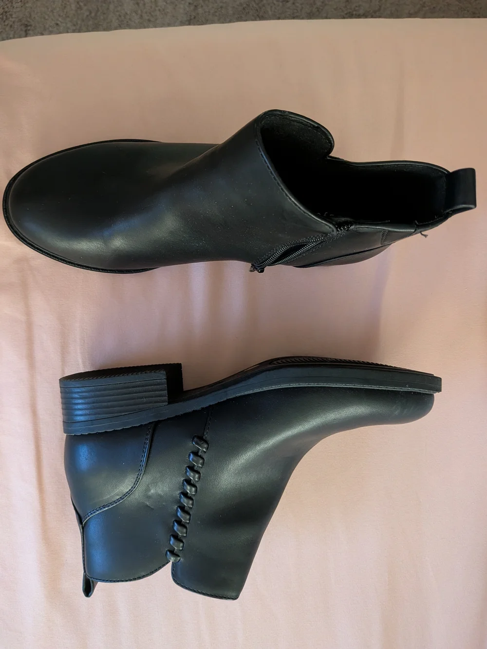 Easy Spirit Women’s Black Ankle Boots with Side Zip